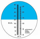 Рефрактер RHW — 25 Brix/ATC (REF503/51) з двома шкалами (Brix 0-40%) і (спирт 0-25%) виноробам і пивоварам, фото 2