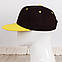 Чорна кепка-снепбек із жолтим козирком (Snapback), фото 3