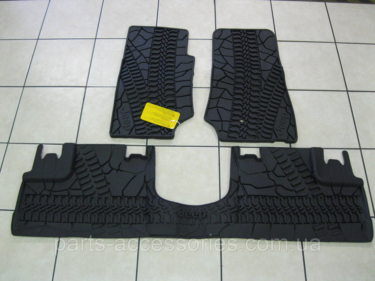 Jeep Wrangler 2007-2013 Килимки килими в салон гумові чорні 4 двері чотиридверний Нові Оригінал