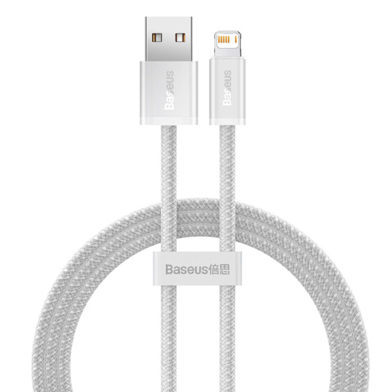 Кабель Baseus Dynamic Series USB to Lightning 2.4A 2m White быстрая зарядка и передача данных для iPhone iPad, фото 1