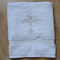 Крижма-рушник для хрещення з православним хрестиком вишивка з однієї сторони 140х70 см (Р-07)
