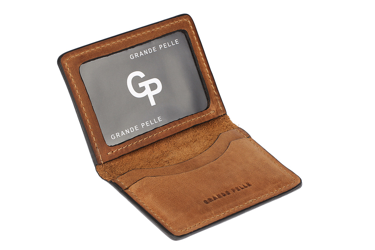 Шкіряна обкладинка для документів нового зразка Grande Pelle коричневого кольору посвідчення, тех паспорта