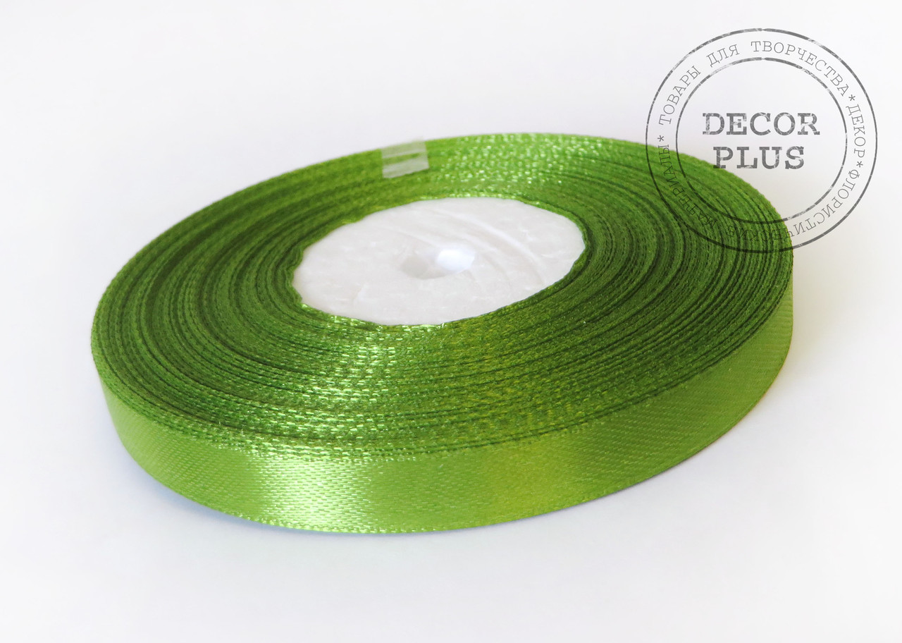 Стрічка атласна 0,9 см трава, фото 1
