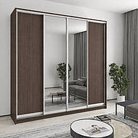 Шкаф-купе четырехдверный MebelStar Комбо AL 2ДСП/2 Зеркала 270x60x240 см Дуб ристрето (MBS-13368)