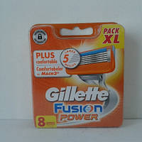 Кассеты мужские для бритья Gillette Fusion Power 8 шт. ( Жиллетт Фюжин Павер оригинал Германия )
