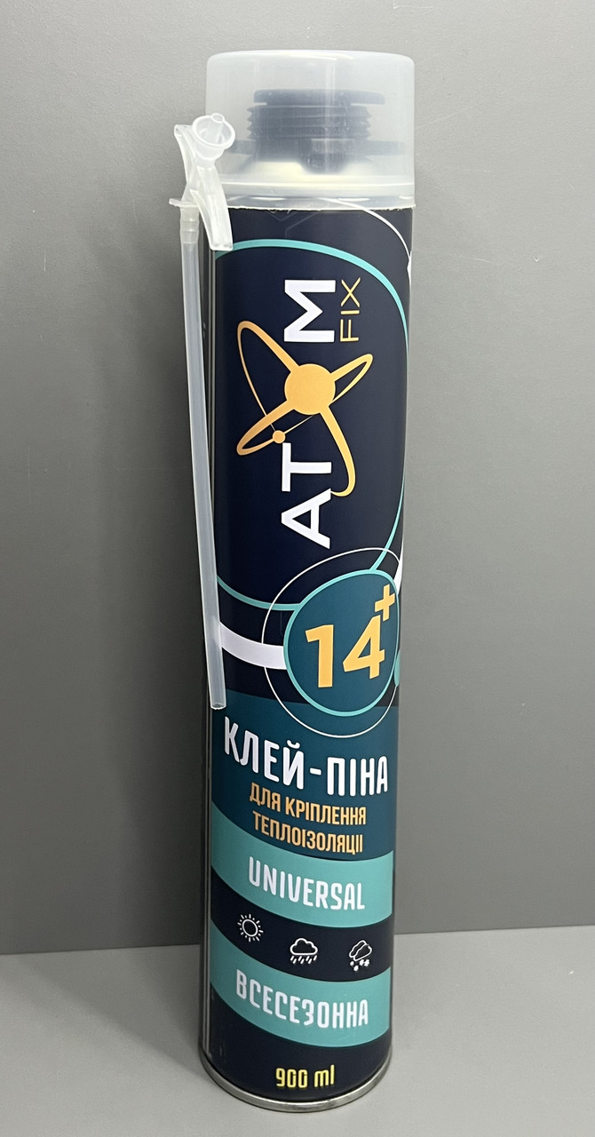ATOMfix Universal 2 в 1 900 мл для монтажа и склеивания Полиуретановая Пена-клей ручная, фото 1
