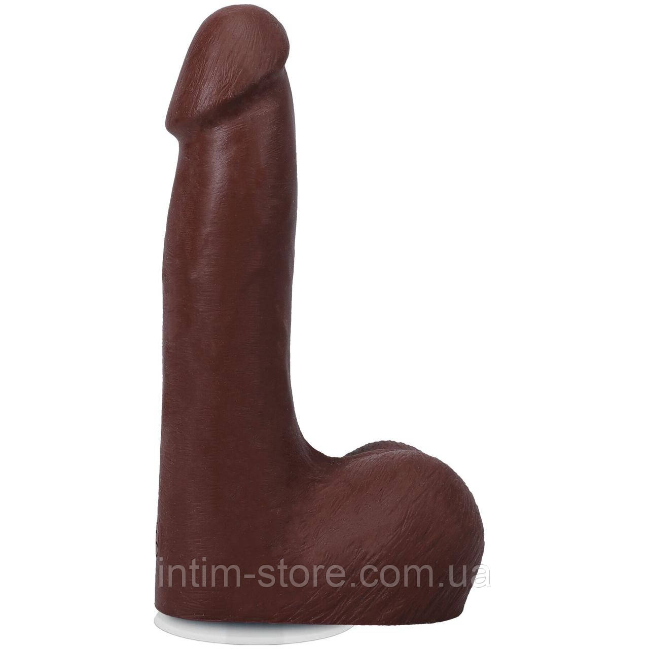 Фаллоимитатор Doc Johnson The Realistic Cock ULTRASKYN - 7 Inch with Balls Chocolate, фото 1