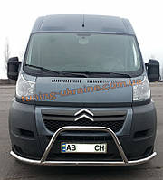 Кенгурятник с усами из нержавейки на Citroen Jumper 2007-2013