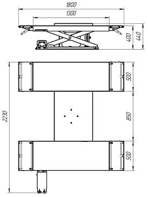 Підйомник ножичний пневматичний PPN-2500K 2,5 тонн (AIR KRAFT), фото 3