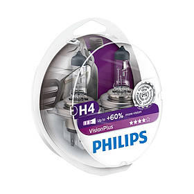 Автомобільні лампи Philips Vision Plus H4 +60%