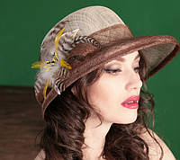 Женская шляпа на лето из натуральной соломки синамей