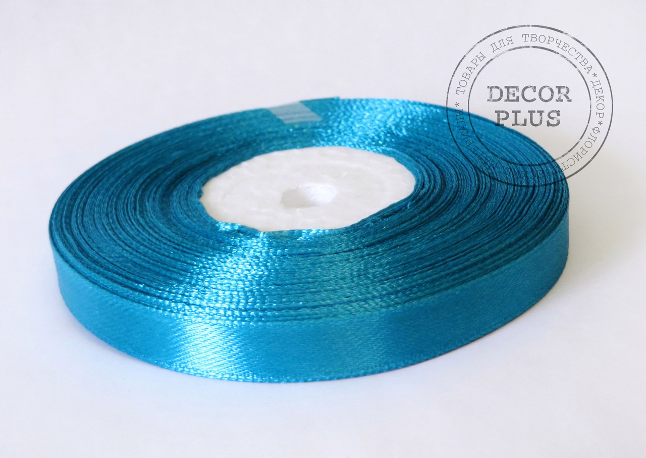 Стрічка атласна 0,9 см морська хвиля, фото 1