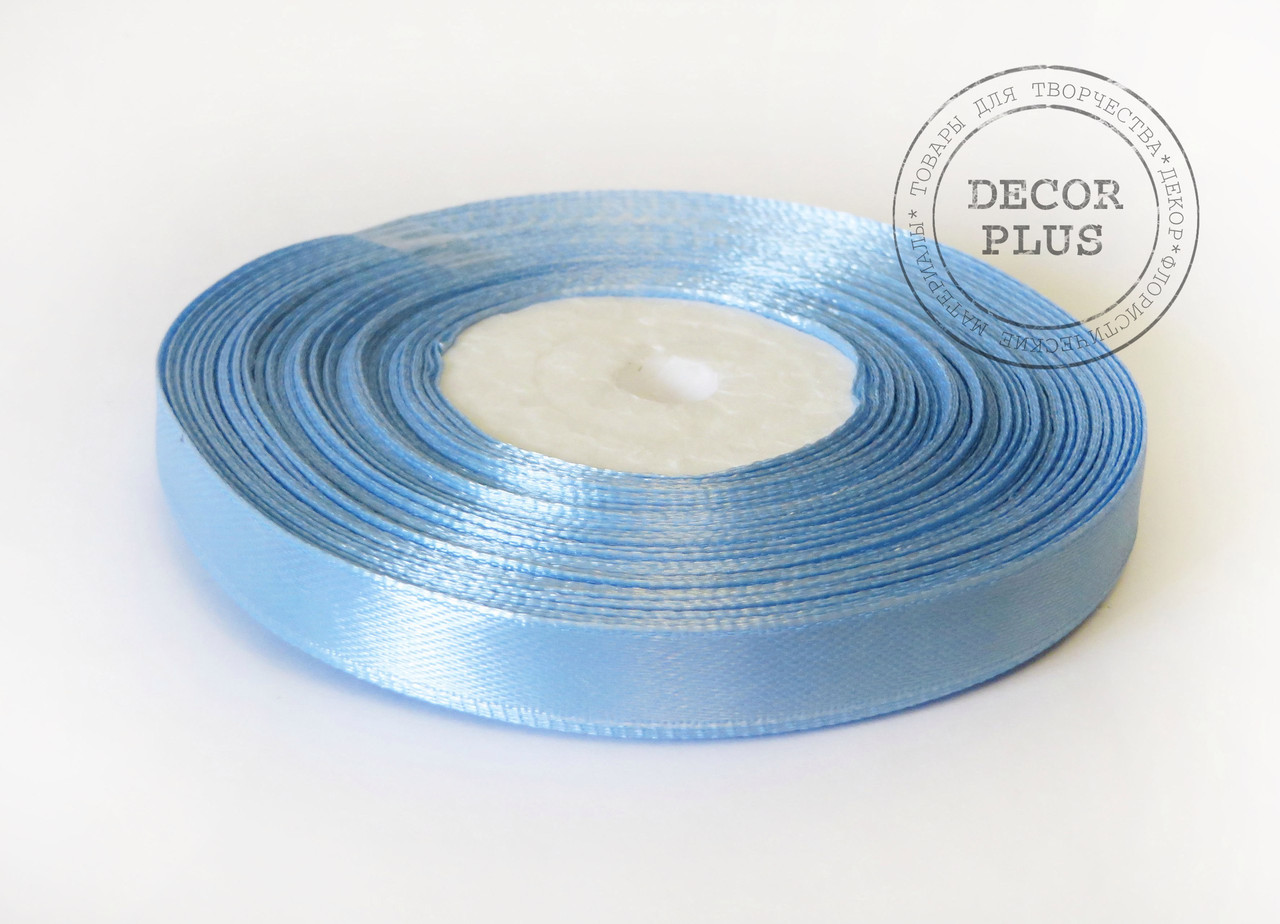 Стрічка атласна 0,9 см світло-блакитна, фото 1