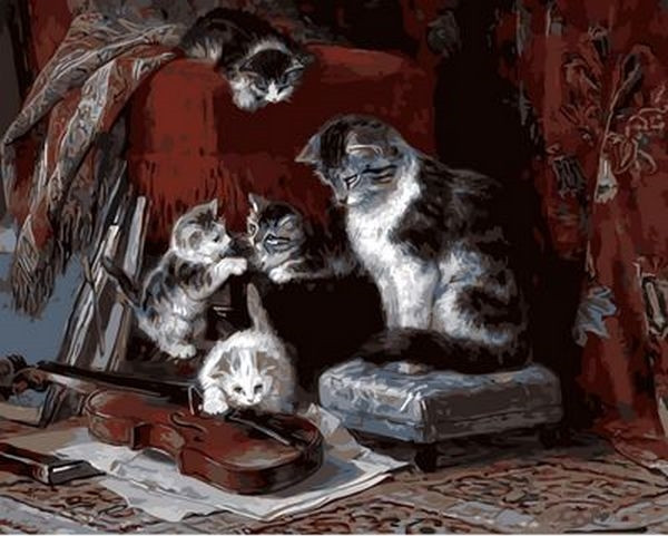 Картини за номерами 40х50 див. Кошенята Художник Генрієтта Роннер-Кніп