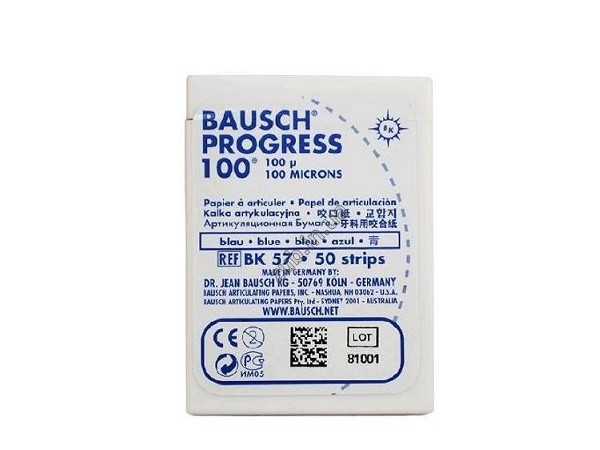 Артикуляційний  папрі Bausch BK57 синій 50 шт. (100 мк.)