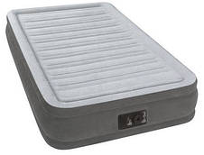 Надувна велюр-ліжко Intex з вбудованим електронасосом 191х99х33 см (67766)