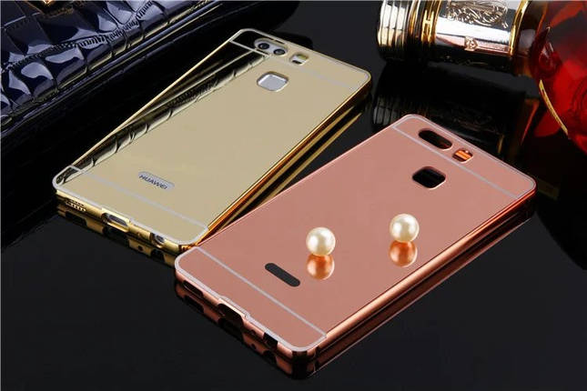 Металевий дзеркальний чохол бампер для Huawei P10 (4 кольори в наявності) , фото 1