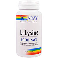 Для схуднення L-Lysine Solaray, 1000 мг, 90 таблеток