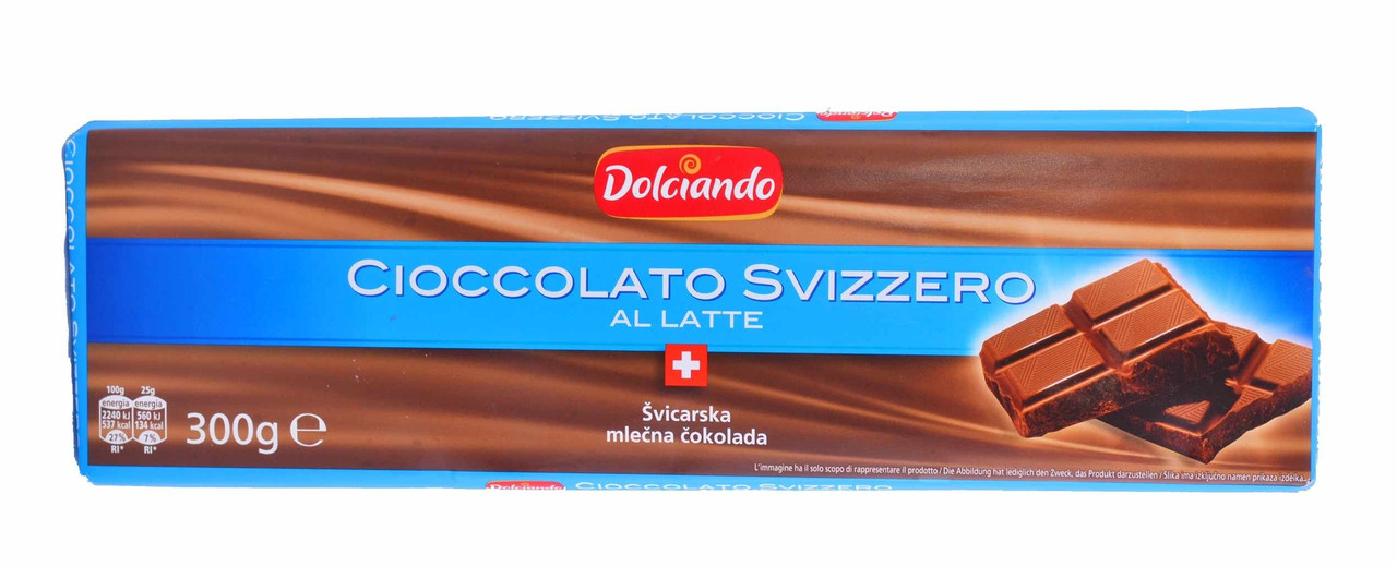 Молочный шоколад "Dolciando Cioccolato Svizzero", 300г.