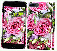Чехол для девушек на iPhone 7 Plus с жемчугом и цветами, 18C256B73T