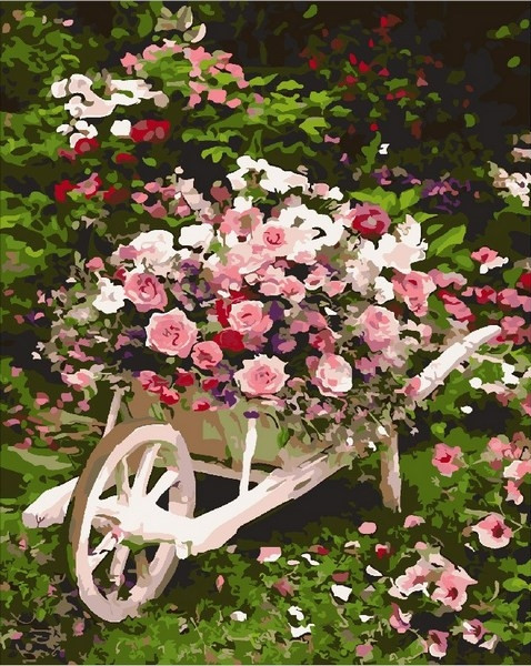 Картини за номерами 40х50 див. Рожевий кущ