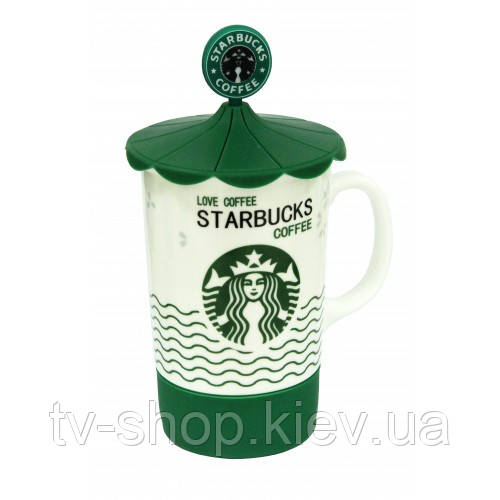 Чашка із силіконовою кришкою Starbucks карусель,480 мл