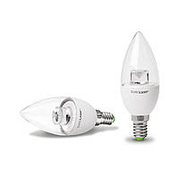 EUROLAMP LED Лампа ЕКО Свеча 6W E14 3000K(прозрачная)