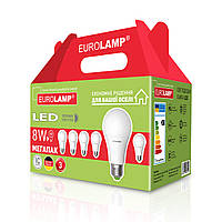 Промо-набор EUROLAMP LED Лампа A60 8W E27 4000K акция "6в1"