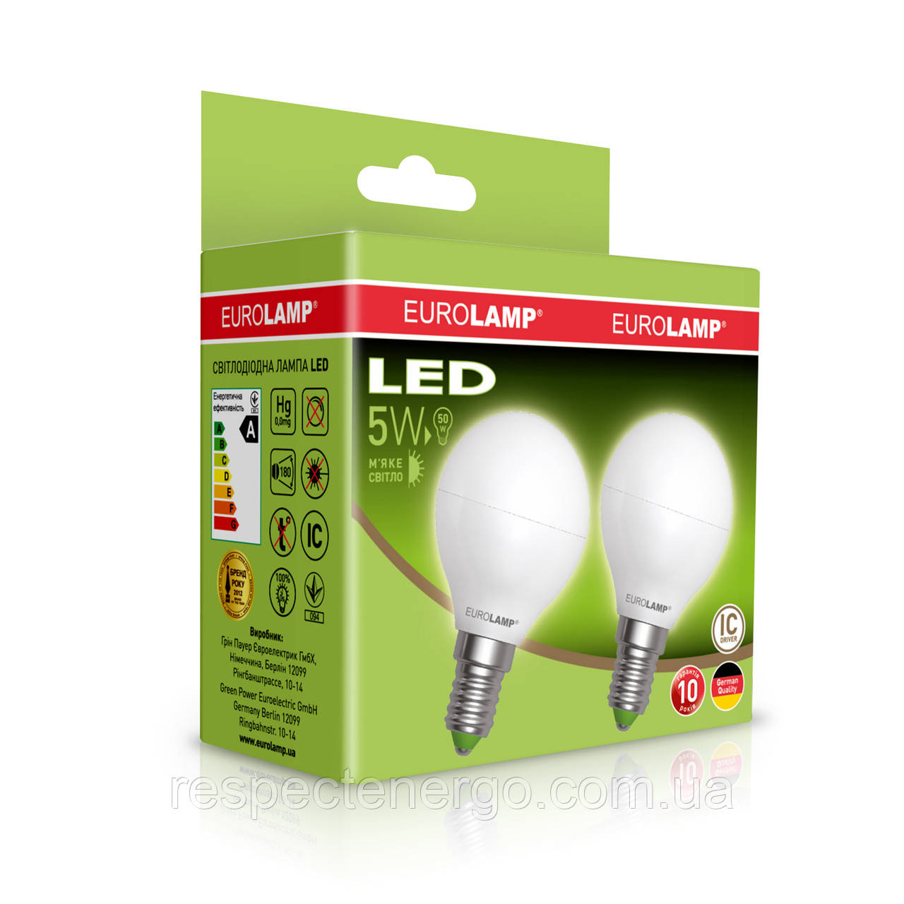 Промонабір EUROLAMP LED Лампа ЕКО G45 5 W E14 3000 K акція "1+1", фото 1