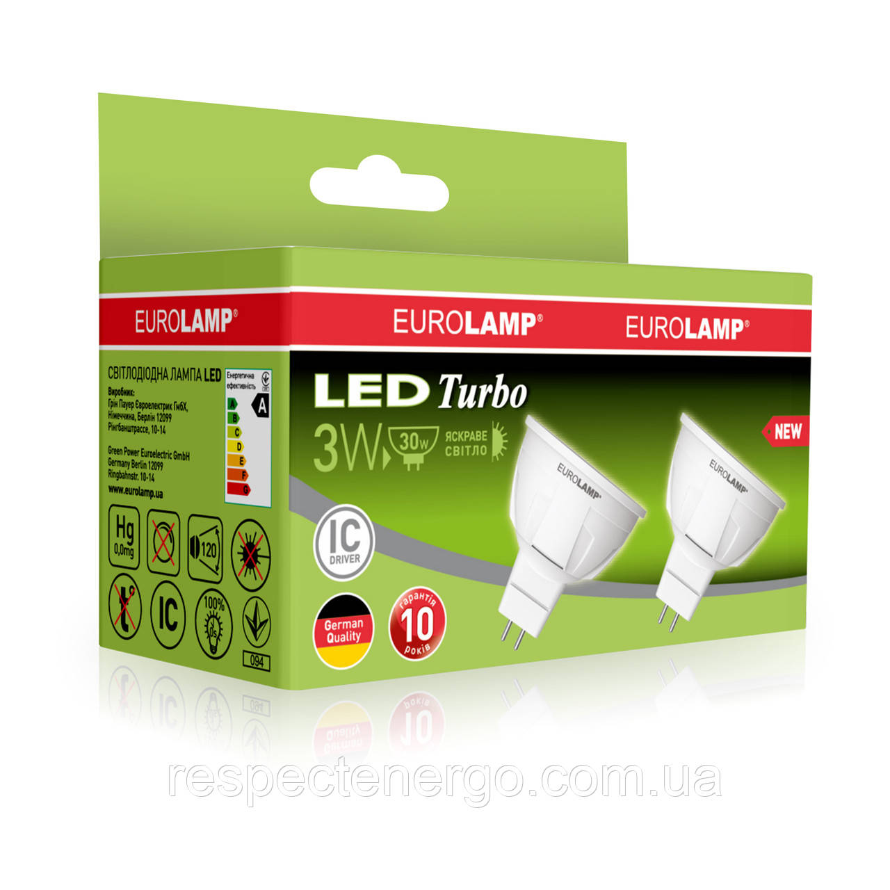 Промонабір EUROLAMP LED Лампа MR16 3W GU5.3 4000K акція "1+1", фото 1