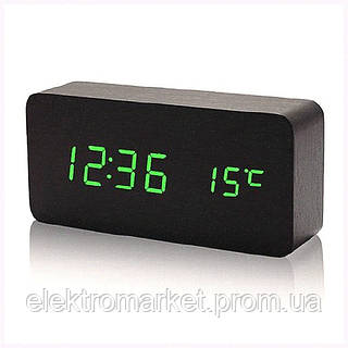 VST-862-4 черные часы с зеленой подсветкой и USB 5B9KK19281