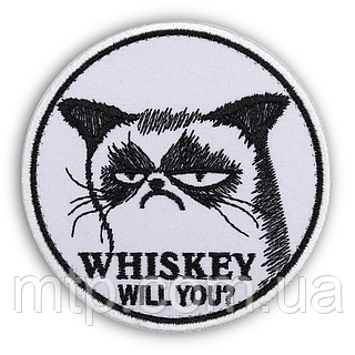 Шеврон мем кот Whiskey Will You 8 х 8 см