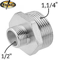 Ниппель никелированный переходной 1 1/4*1/2"Н (32*15) LEXLINE, Днепр
