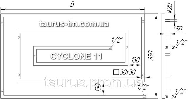 Самый большой полотенцесушитель из нержавеющей стали CYCLONE 11/830х1500мм. Ультрасовременный дизайн - фото 2 - id-p17755652