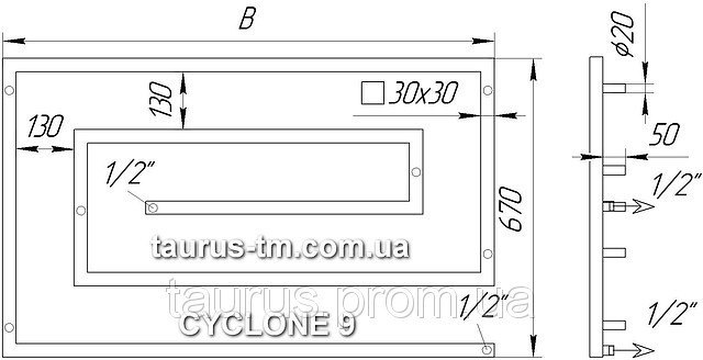 Большой нержавеющий полотенцесушитель Cyclone 9/1100 высота 670 мм., размером на всю стену. Украина - фото 4 - id-p17384747