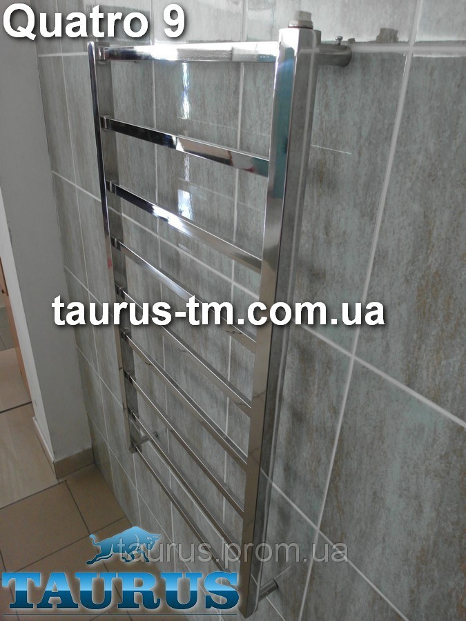 Вузька н/ж сушарка для рушників Quatro 9/950х400, для будь-якої системи опалення: автономною або загальною
