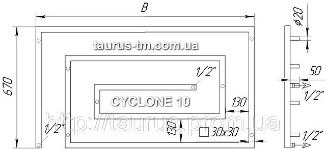 Большой дизайнерский полотенцесушитель Cyclone 10 / 670х1100 мм из нержавеющей стали на 10 сегментов - фото 5 - id-p15490038