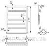Шикарна сушарка для рушників з н/ж сталі Atlantica 8 з кутовими перемичками d20, стійки D32 дугою; Висота 950, фото 6