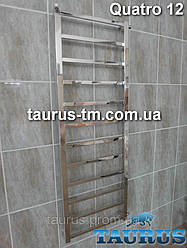 Сушарка для рушників Quatro 12. Ширина 450 мм. Висота 1250 мм. Полірування дзеркальна нержавіючої сталі.