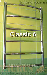 Низька сушарка для рушників драбинка Classic 6/500 мм із н/ж сталі. Кругла дугоподібна перемичка. Електро