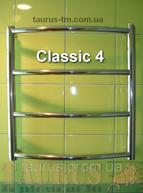 Карликовий н/ж сушарка для рушників Classic 4/ 450х400 мм з гнутої круглої труби. Електро. Україна