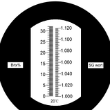 Портативний рефрактометр RSG — 100 ATC Brix (Сахароза від 0 до 32%) SG (1.000-1.120) ATC, фото 3