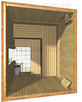 Сауна з рухомою поліцею