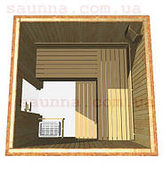 Сауна з вагонки з термодеревини