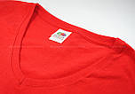 Червона жіноча футболка з V-подібним вирізом Lady-fit v-neck Fruit of the Loom, фото 9