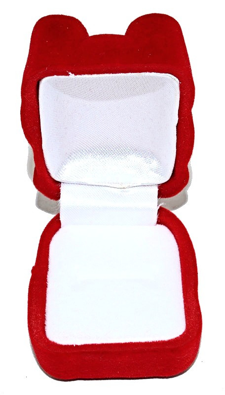 Бархатная коробочка для кольца "поросёнок" красного цвета. Длина: 5 см. Ширина: 3,5 см. - фото 2 - id-p518482480
