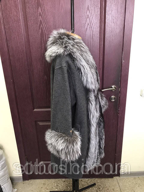 Шикарное пальто из альпаки с мехом чернобурки. - фото 3 - id-p518504047