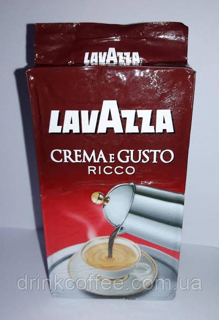 Кава мелена Lavazza Crema e Gusto Ricco, 80% Арабіка/20% Робуста, Італія, 250 г
