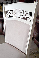 Стілець обідній дерев'яний для вітальні в класичному стилі Відень (Відень) Sof, колір білий, фото 3