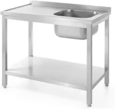 Hendi Table Workable Steel для миття з одним водопроводом 100pc.60Cm Право 811870, фото 1